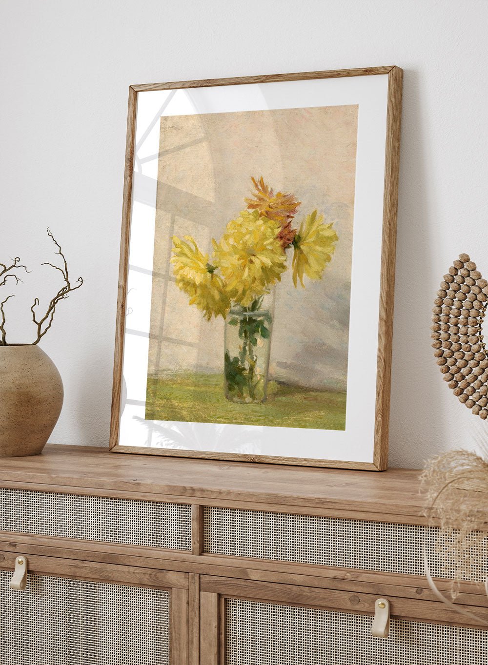 "Still Life with Bouquet of Yellow Flowers" Art Print_Sugar & Canvas