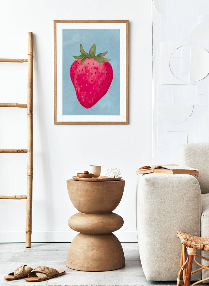 'Strawberry Illustration' Aesthetic Art Print_Sugar & Canvas