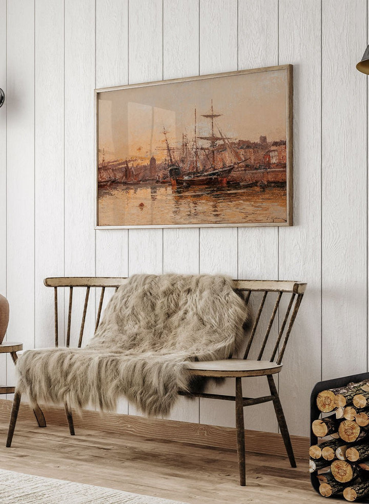 "Sailboats at the Dock in Normandy" Art Print_Sugar &amp; Canvas