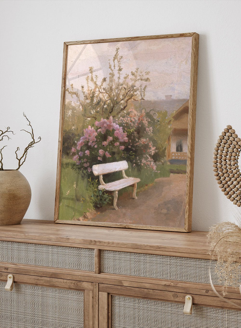 "The White Garden Bench" Art Print_Sugar & Canvas