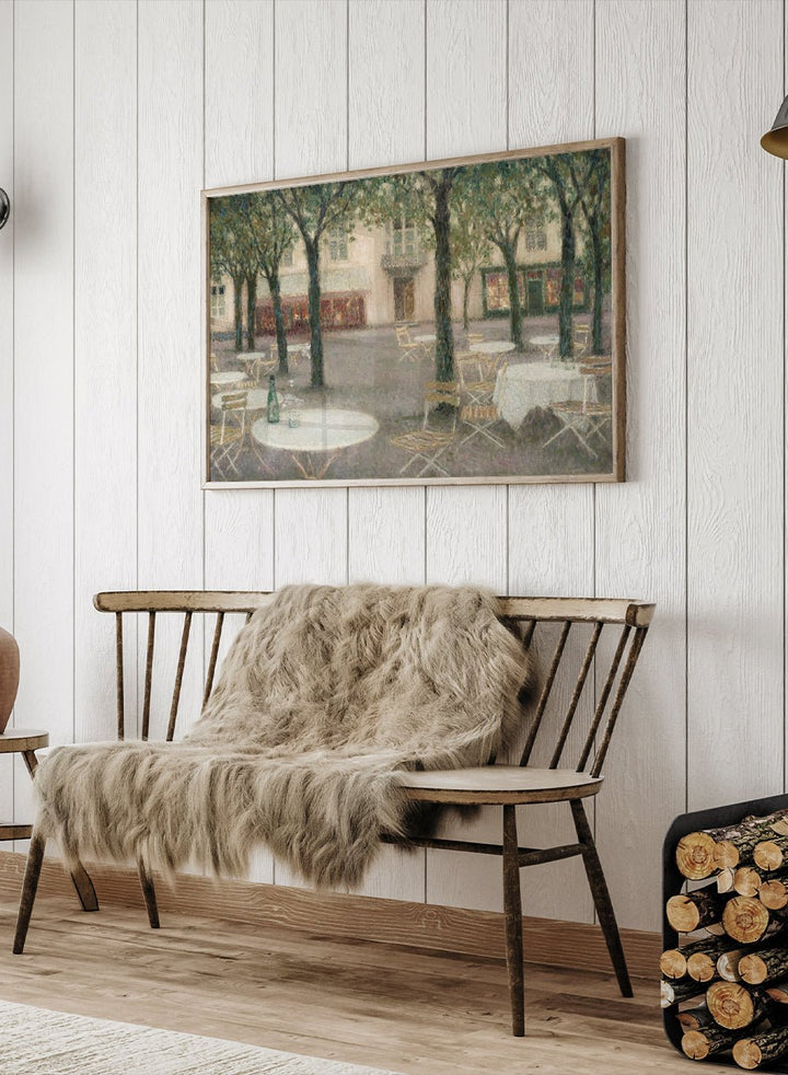 "The Square of Water Drinkers, Aix - les - Bains" Art Print_Sugar & Canvas