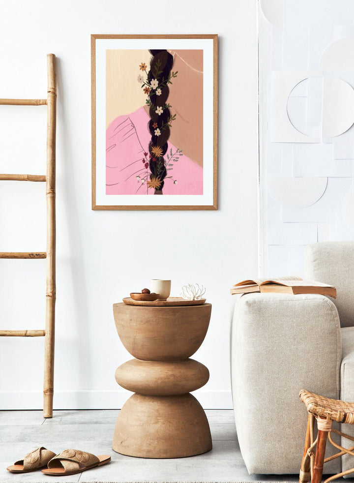 'Braided Wildflowers' Aesthetic Art Print_Sugar & Canvas