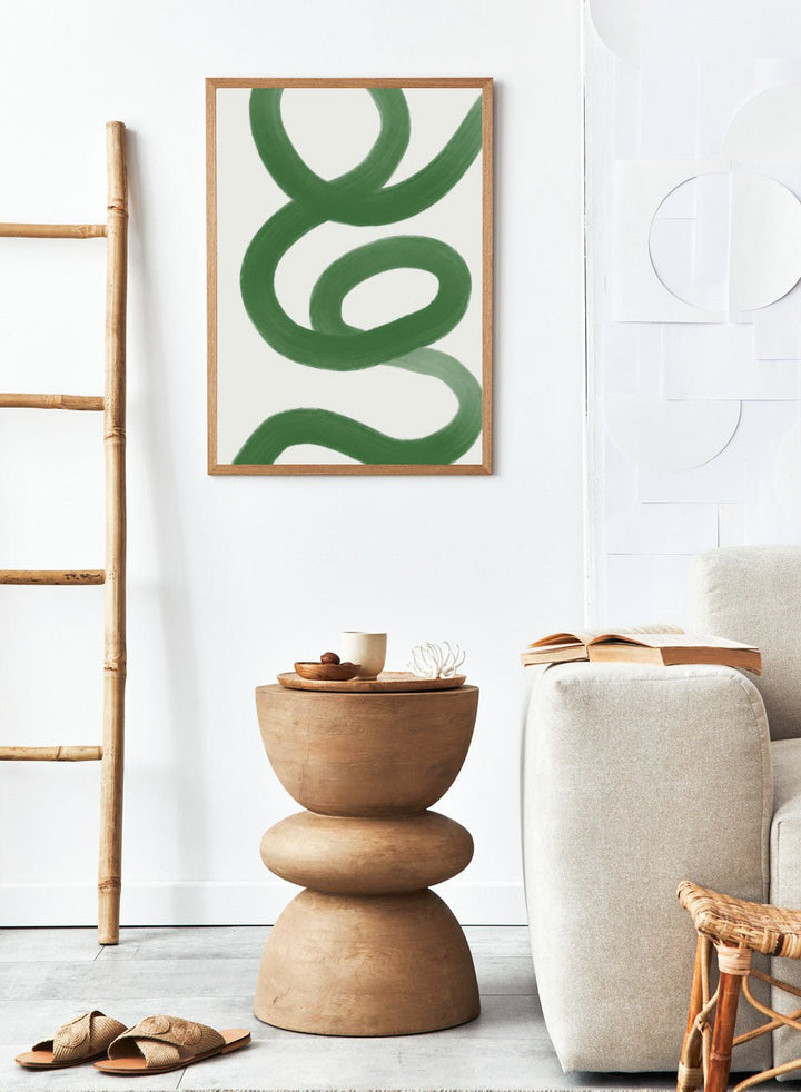 Minimalist Green Paint Brush Strokes Art Print AB22_Sugar & Canvas