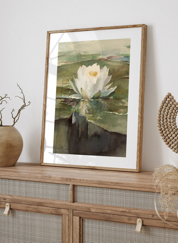 Vintage "Water Lily in Sunlight" Art Print_Sugar & Canvas