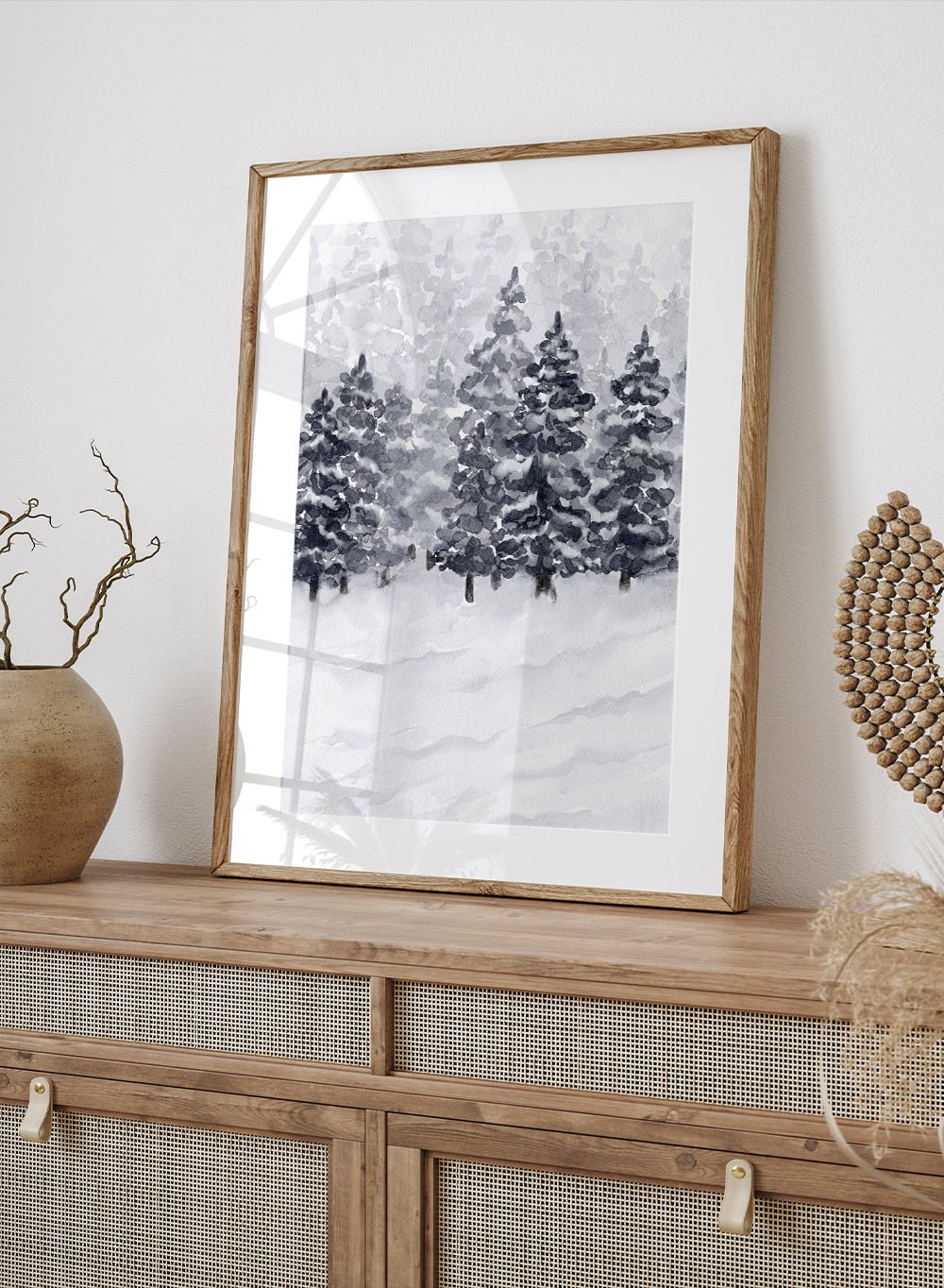 "Snow Capped Trees" Art Print_Sugar & Canvas