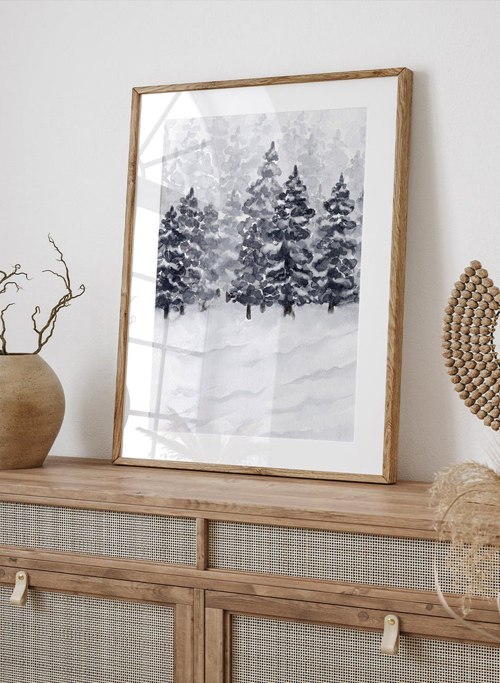 "Snow Capped Trees" Art Print_Sugar & Canvas