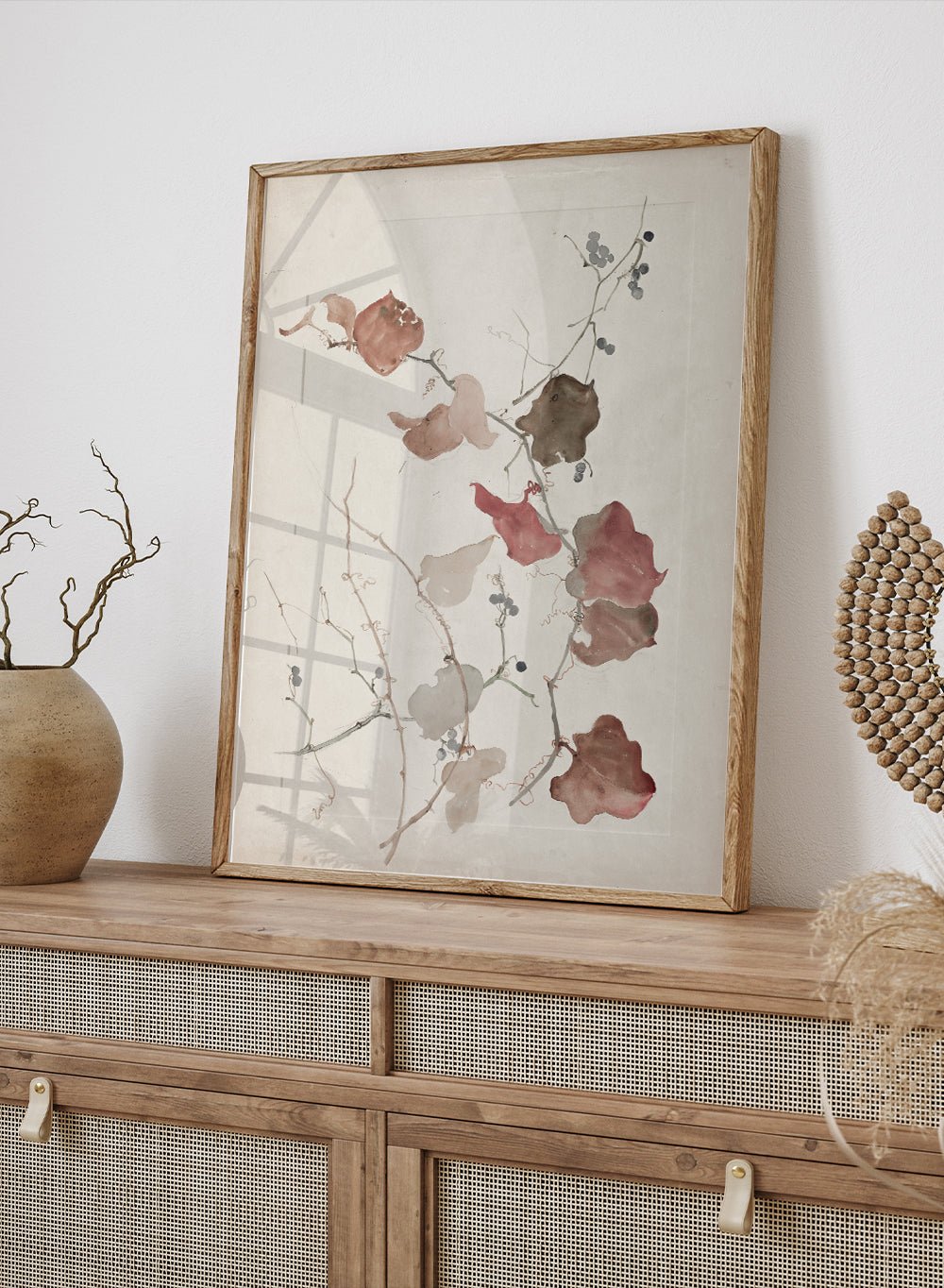 "Study of Clematis Vine with Blueberries" Art Print_Sugar & Canvas