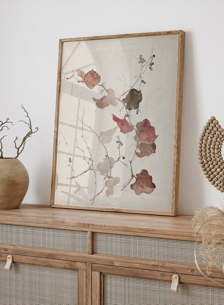 "Study of Clematis Vine with Blueberries" Art Print_Sugar & Canvas