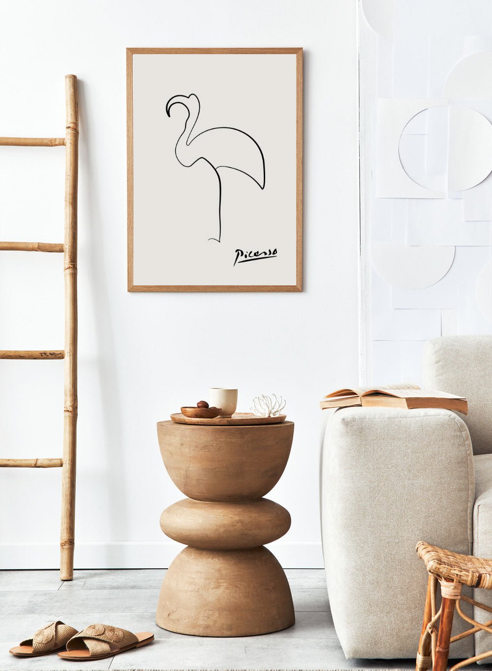 Pablo Picasso Flamingo Sketch Line Art Print_Sugar & Canvas