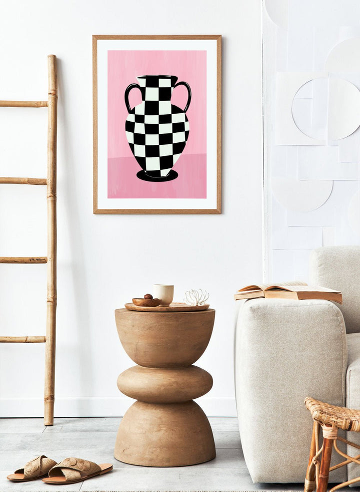 'Checkered Vase' Aesthetic Art Print_Sugar & Canvas