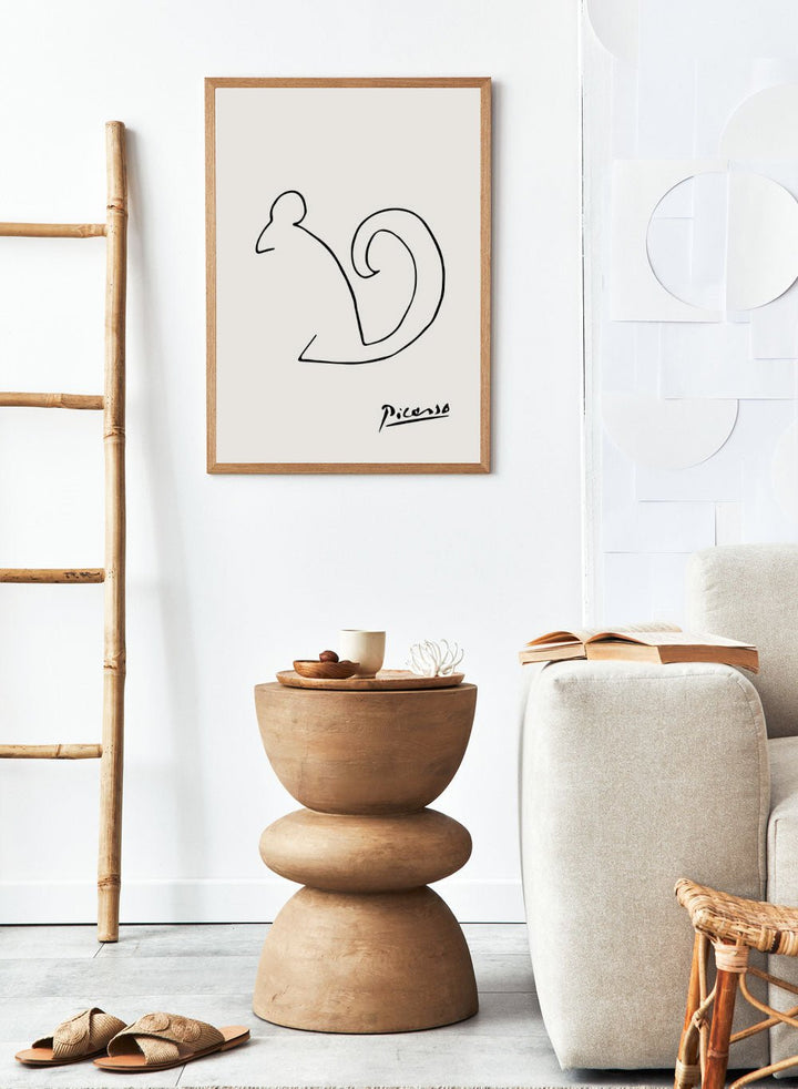 Pablo Picasso Squirrel Sketch Line Art Print_Sugar & Canvas