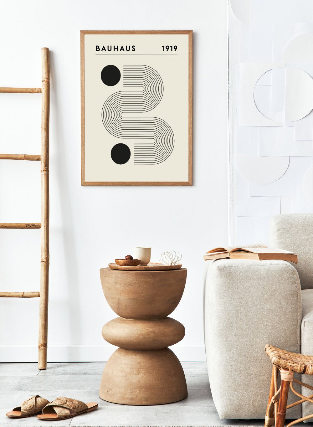 Bauhaus Geometric Lines Circles Abstract Art Print BH71_Sugar & Canvas