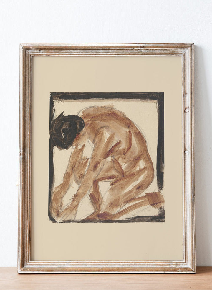 “Kneeling Nude to the Left” Art Print_Sugar & Canvas