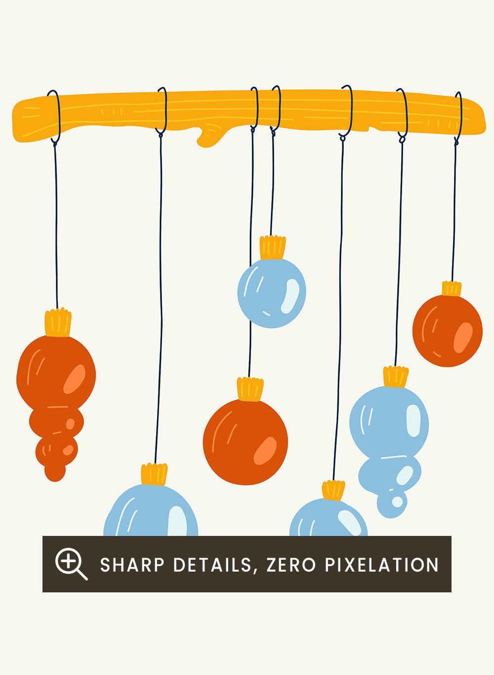 Hanging Ornaments Art Print_Sugar & Canvas