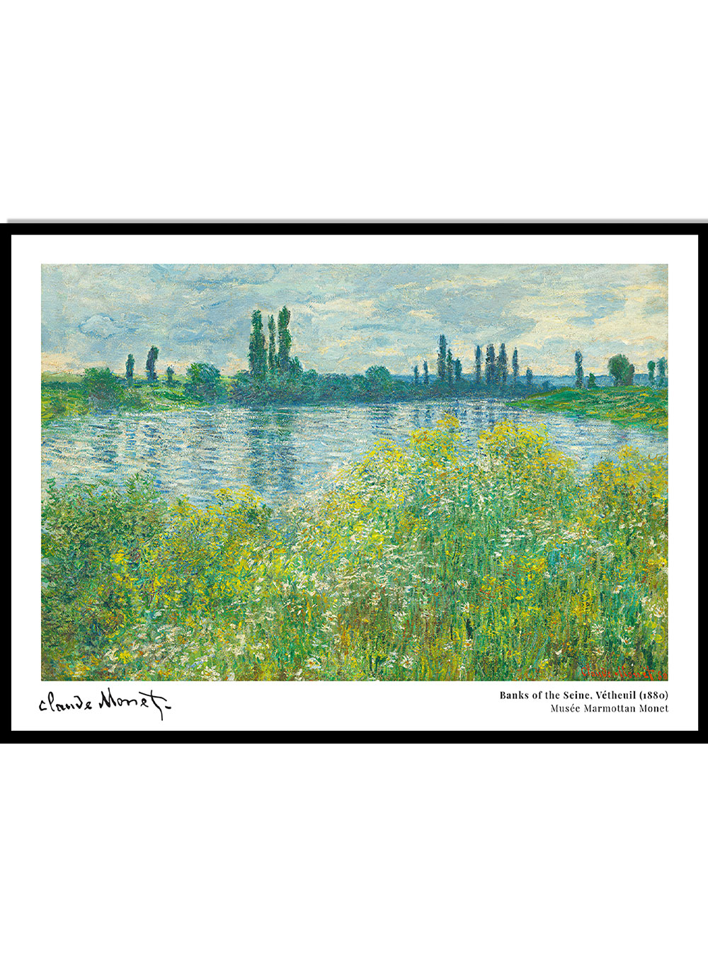 Monet Banks of the Seine, Vétheuil Vintage Exhibition Poster Art Print | Claude Monet Print, Monet Poster, Monet Painting, Famous Art 