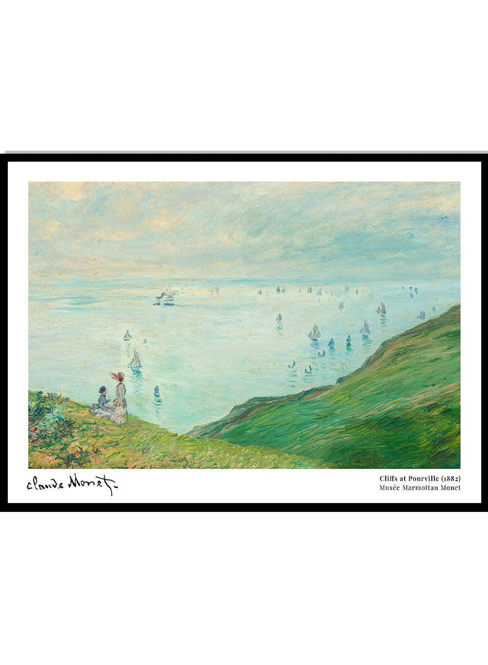 Monet Cliffs at Pourville 1882 Vintage Exhibition Poster Art Print | Claude Monet Print, Monet Poster, Monet Painting, Famous Art