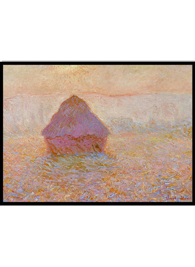 Monet Grainstack, Sun in the Mist 1891 Vintage Exhibition Poster Famous Art Print | Claude Monet Print, Monet Poster, Monet Painting