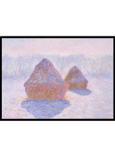 Monet Haystacks, Effect of Snow and Sun Vintage Exhibition Poster Famous Art Print | Claude Monet Print, Monet Poster, Monet Painting