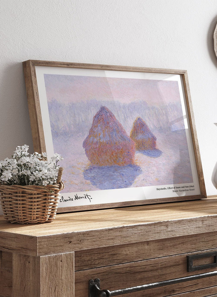Claude Monet Haystacks (Effect of Snow and Sun) Art Print_Sugar & Canvas