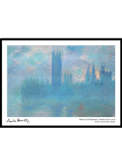 Monet Houses of Parliament, London Vintage Exhibition Poster Art Print | Claude Monet Print, Monet Poster, Monet Painting, Famous Art