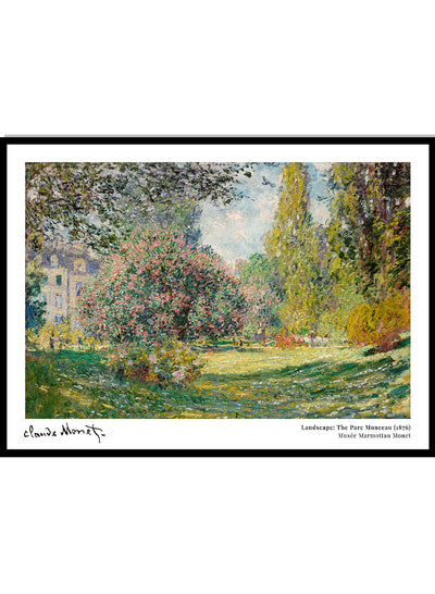 Monet Landscape The Parc Monceau 1876 Vintage Exhibition Poster Art Print| Claude Monet Print, Monet Poster, Monet Painting, Famous Art