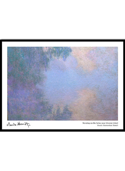 Monet Morning on the Seine near Giverny Vintage Exhibition Poster Art Print | Claude Monet Print, Monet Poster, Famous Monet Painting