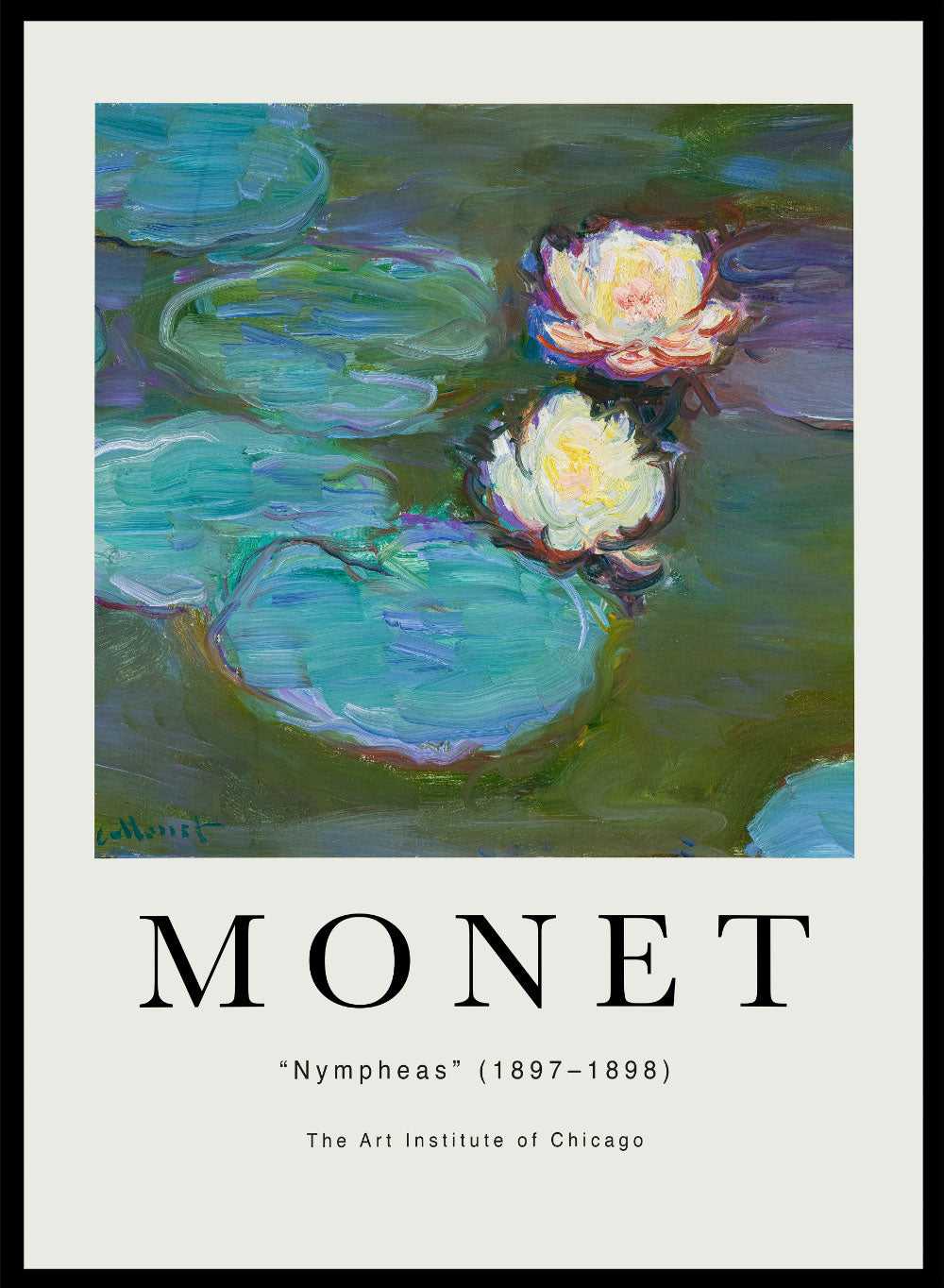 Monet Nympheas Monet Water Lilies Vintage Exhibition Poster Art Print | Claude Monet Print, Monet Poster, Monet Painting, Famous Art