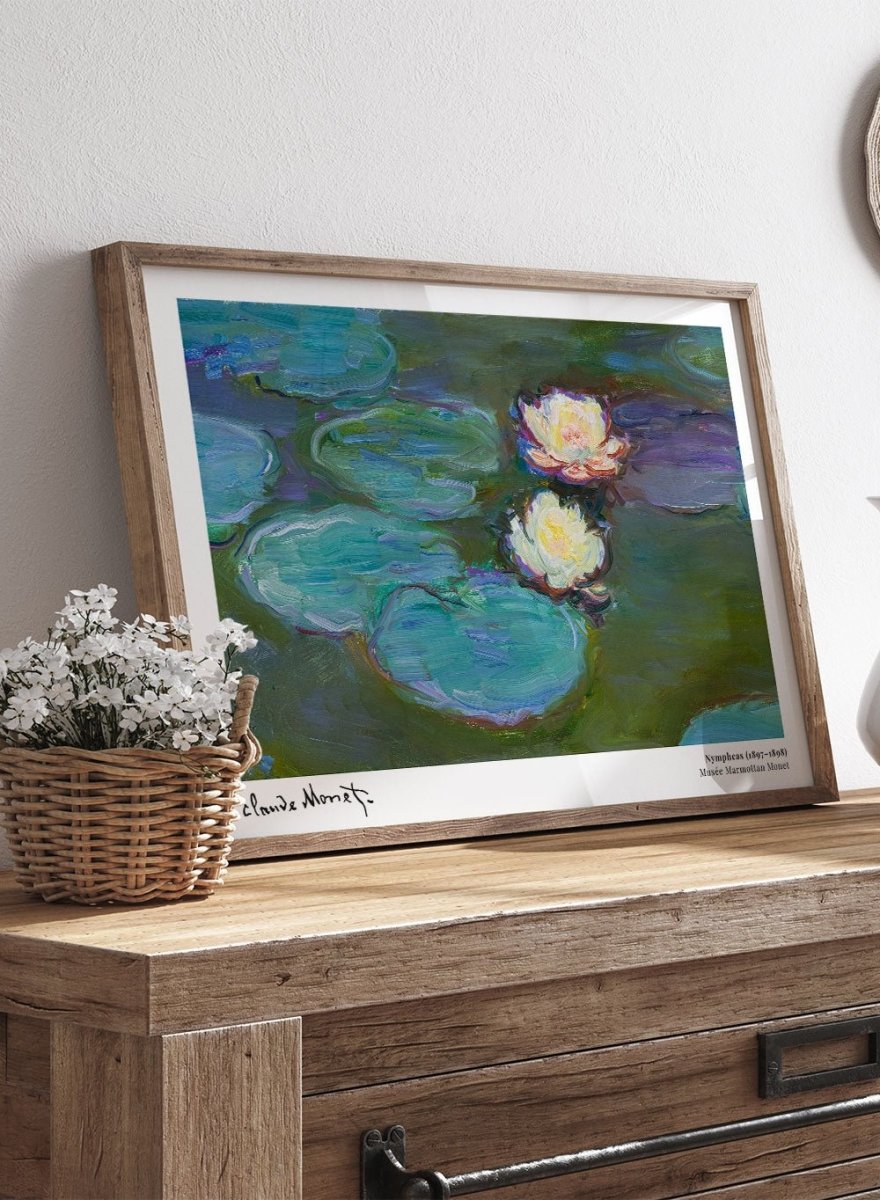 Louis CANE Nymphéas リトグラフ 額装品 Claude Monet Nympheas 1897 Vintage Poster Art Print – Sugar & Canvas
