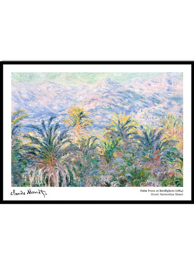 Monet Palm Trees at Bordighera 1884 Vintage Exhibition Poster Art Print | Claude Monet Print, Monet Poster, Monet Painting, Famous Art