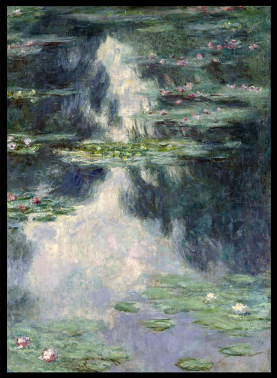Monet Pond with Water Lilies Museum Exhibition Vintage Poster Wall Art Print | Colorful Claude Monet Flower Landscape Painting Decor