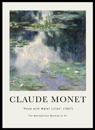 Monet Pond with Water Lilies Museum Exhibition Vintage Poster Wall Art Print | Colorful Claude Monet Flower Landscape Painting Decor