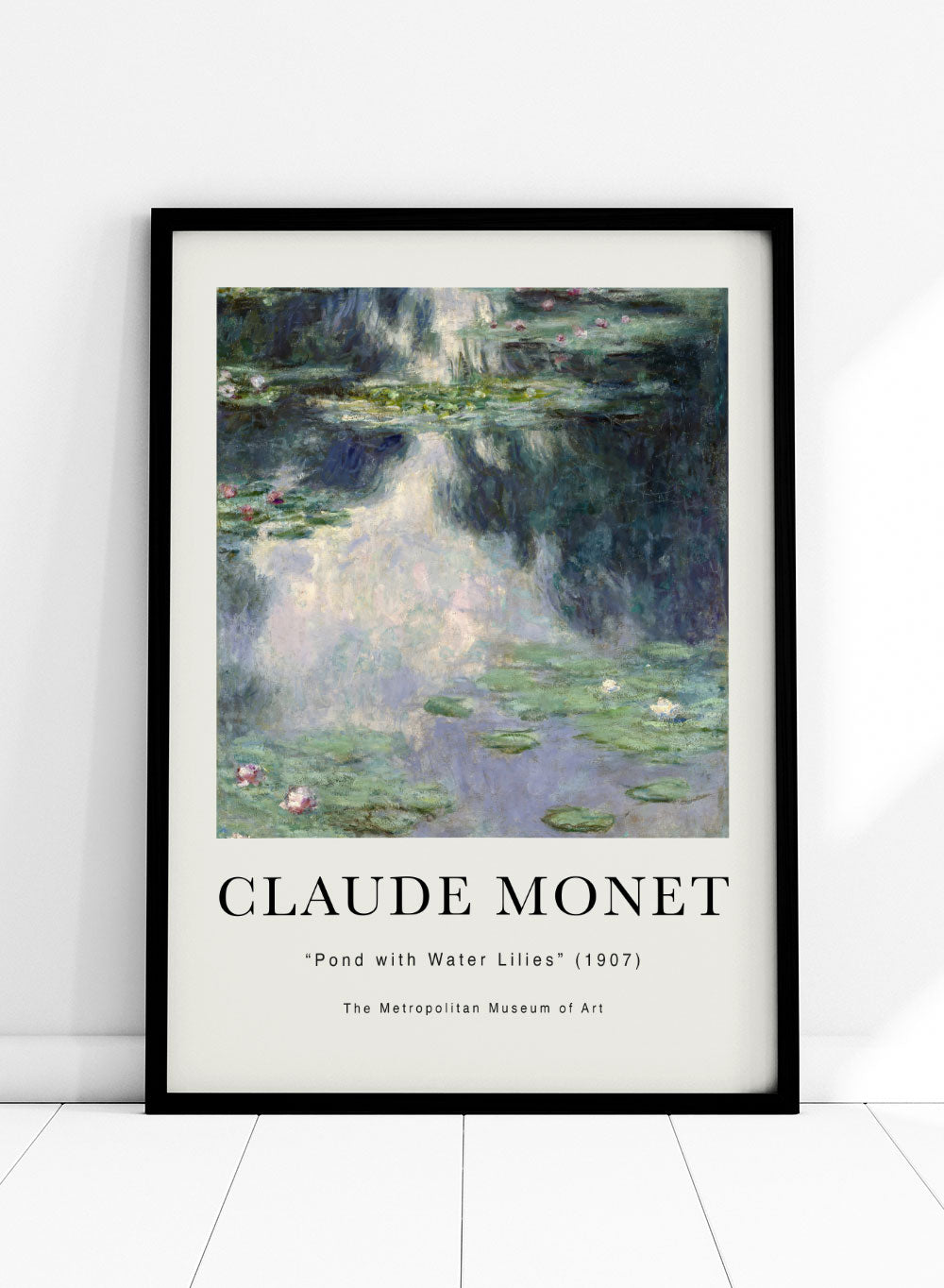 Monet Pond with Water Lilies Museum Exhibition Vintage Poster Wall Art Print | Colorful Claude Monet Flower Landscape Painting Decor