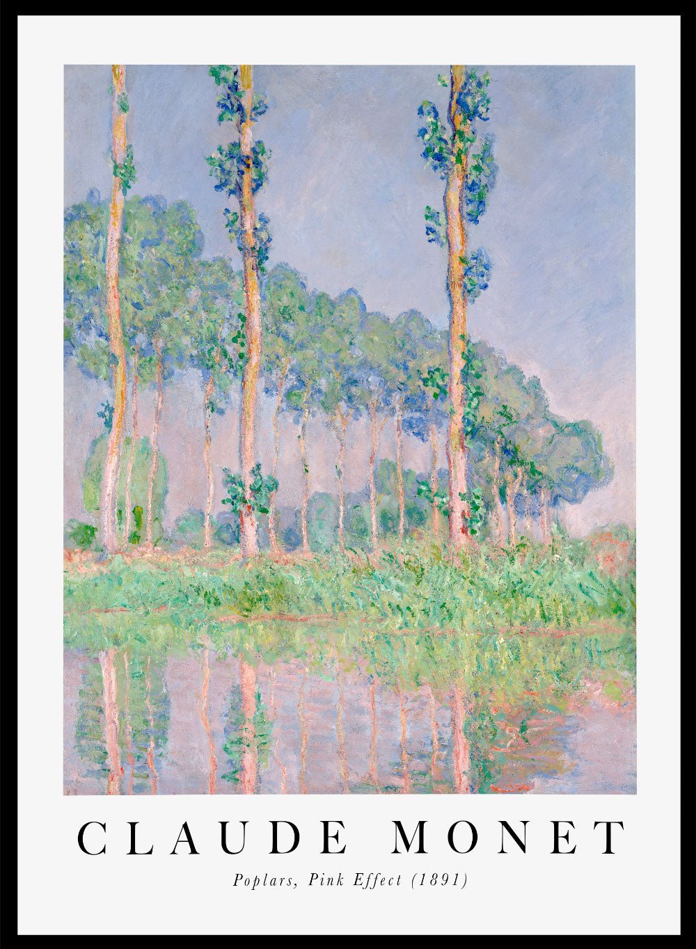 Claude Monet Poplars, Pink Effect 1891 Art Print_Sugar & Canvas