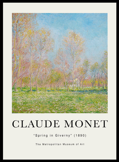 Claude Monet Spring in Giverny 1890 Vintage Poster Wall Art Print | Flower Field Colorful Spring Floral, Landscape European Oil Painting 