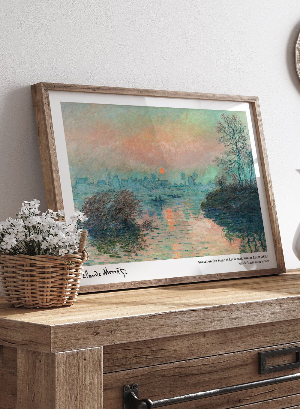 Claude Monet Sunset on the Seine at Lavacourt, Winter Effect