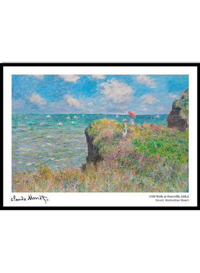 Monet The Cliff Walk at Pourville Vintage Exhibition Poster Art Print | Claude Monet Print, Monet Poster, Monet Painting, Famous Art