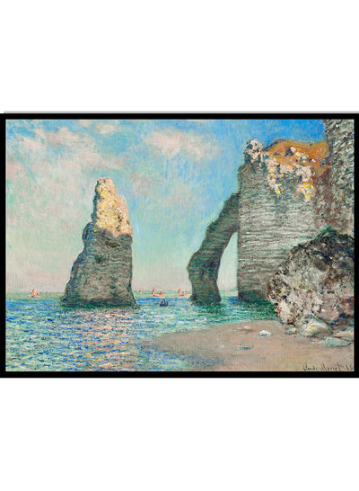 Monet The Cliffs at Etretat 1885 Vintage Exhibition Poster Art Print | Claude Monet Print, Monet Poster, Monet Painting, Famous Art