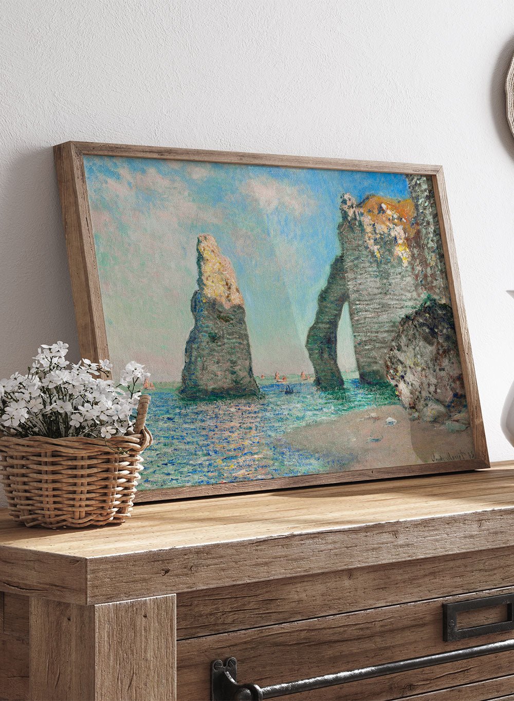 Claude Monet The Cliffs at Etretat 1885 Art Print_Sugar & Canvas