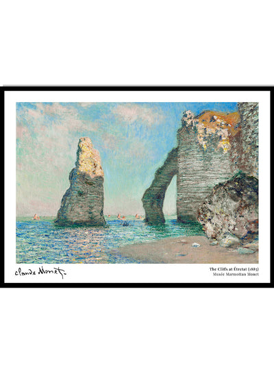 Monet The Cliffs at Etretat 1885 Vintage Exhibition Poster Art Print | Claude Monet Print, Monet Poster, Monet Painting, Famous Art