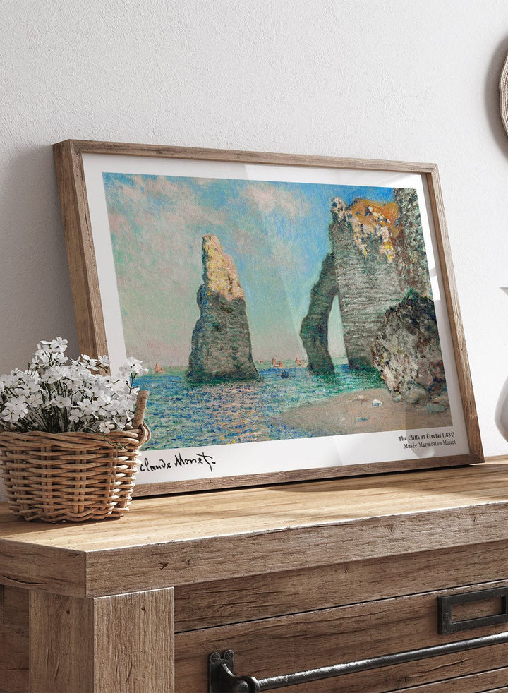 Claude Monet The Cliffs at Etretat 1885 Art Print_Sugar & Canvas