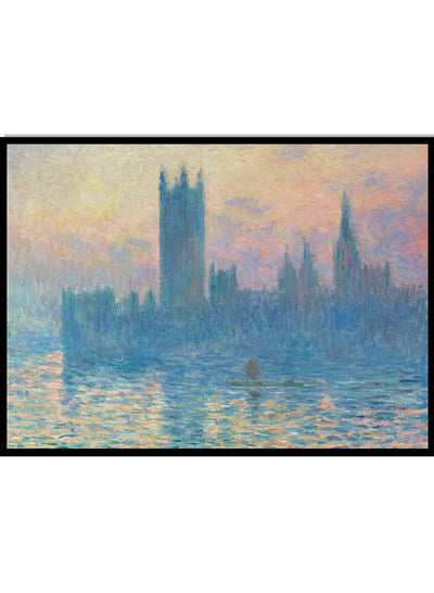 Monet The Houses of Parliament Sunset Vintage Exhibition Poster Famous Art Print | Claude Monet Print, Monet Poster, Monet Painting
