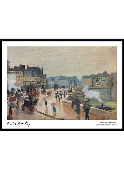 Monet The Pont Neuf 1871 Vintage Landscape Exhibition Poster Art Print | Claude Monet Print, Monet Poster, Monet Painting Wall Decor