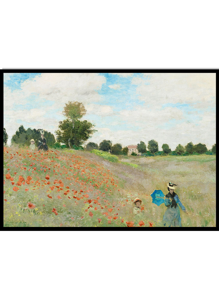 Monet The Poppy Field near Argenteuil Vintage Exhibition Poster Art Print| Claude Monet Print, Monet Poster, Monet Painting, Famous Art