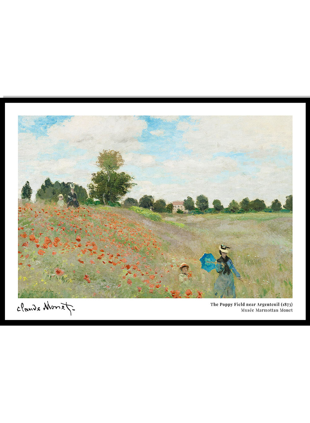 Monet The Poppy Field near Argenteuil Vintage Exhibition Poster Art Print| Claude Monet Print, Monet Poster, Monet Painting, Famous Art 