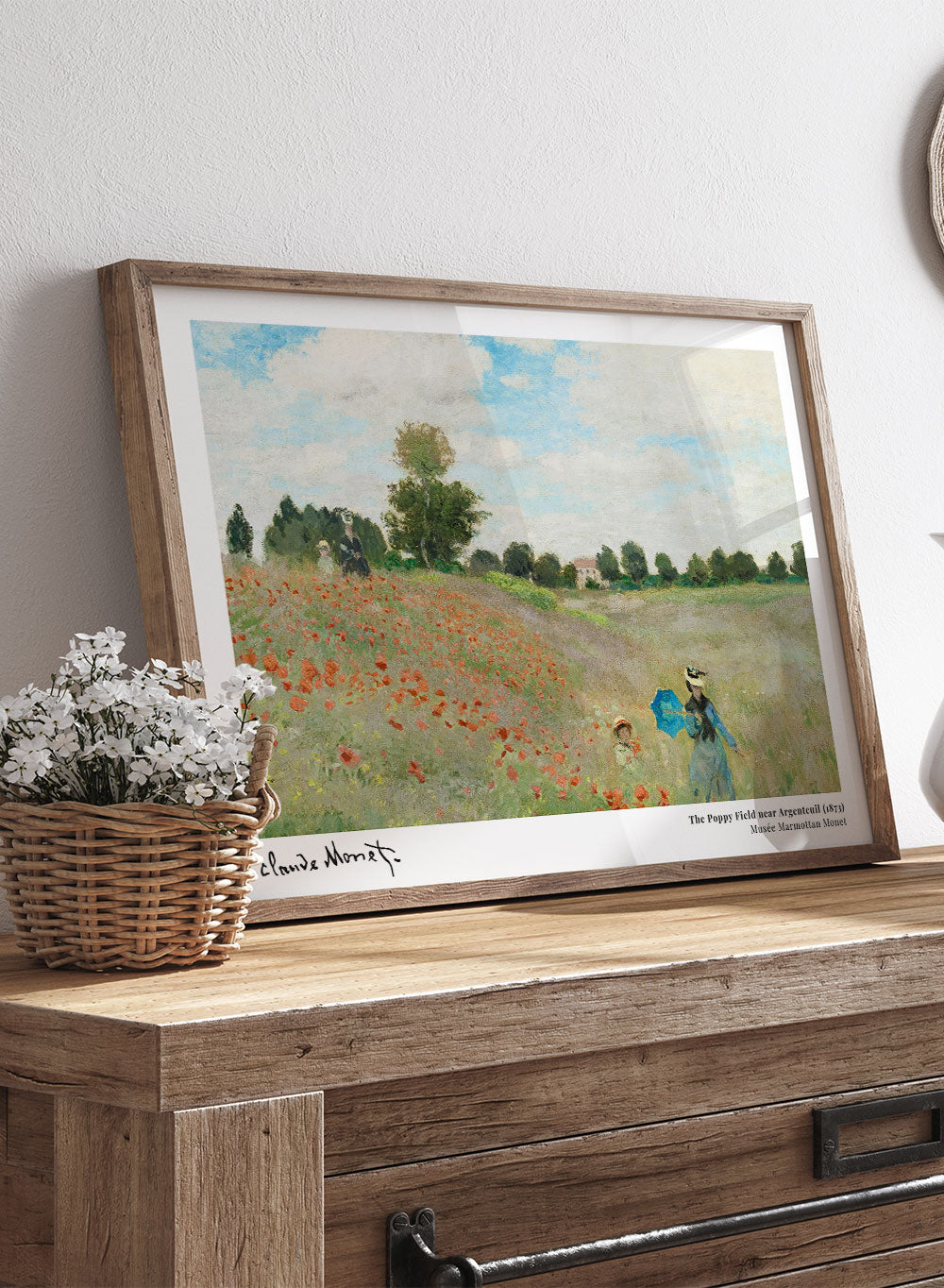 Monet The Poppy Field near Argenteuil Vintage Exhibition Poster Art Print| Claude Monet Print, Monet Poster, Monet Painting, Famous Art 