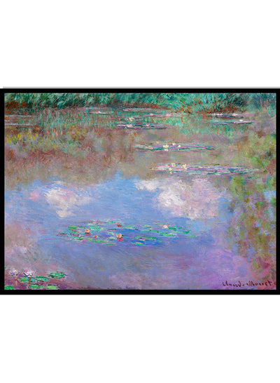Monet The Water Lily Pond Clouds Vintage Exhibition Poster Art Print | Claude Monet Print, Monet Poster, Monet Painting, Famous Art