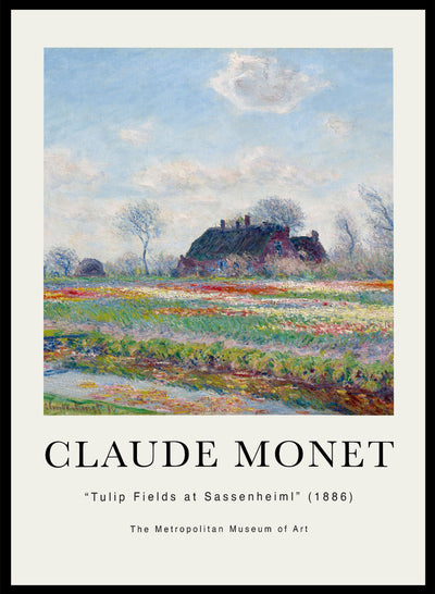 Claude Monet Tulip Fields at Sassenheim Vintage Poster Wall Art Print | Flower Field View Colorful Spring Floral, European Oil Painting