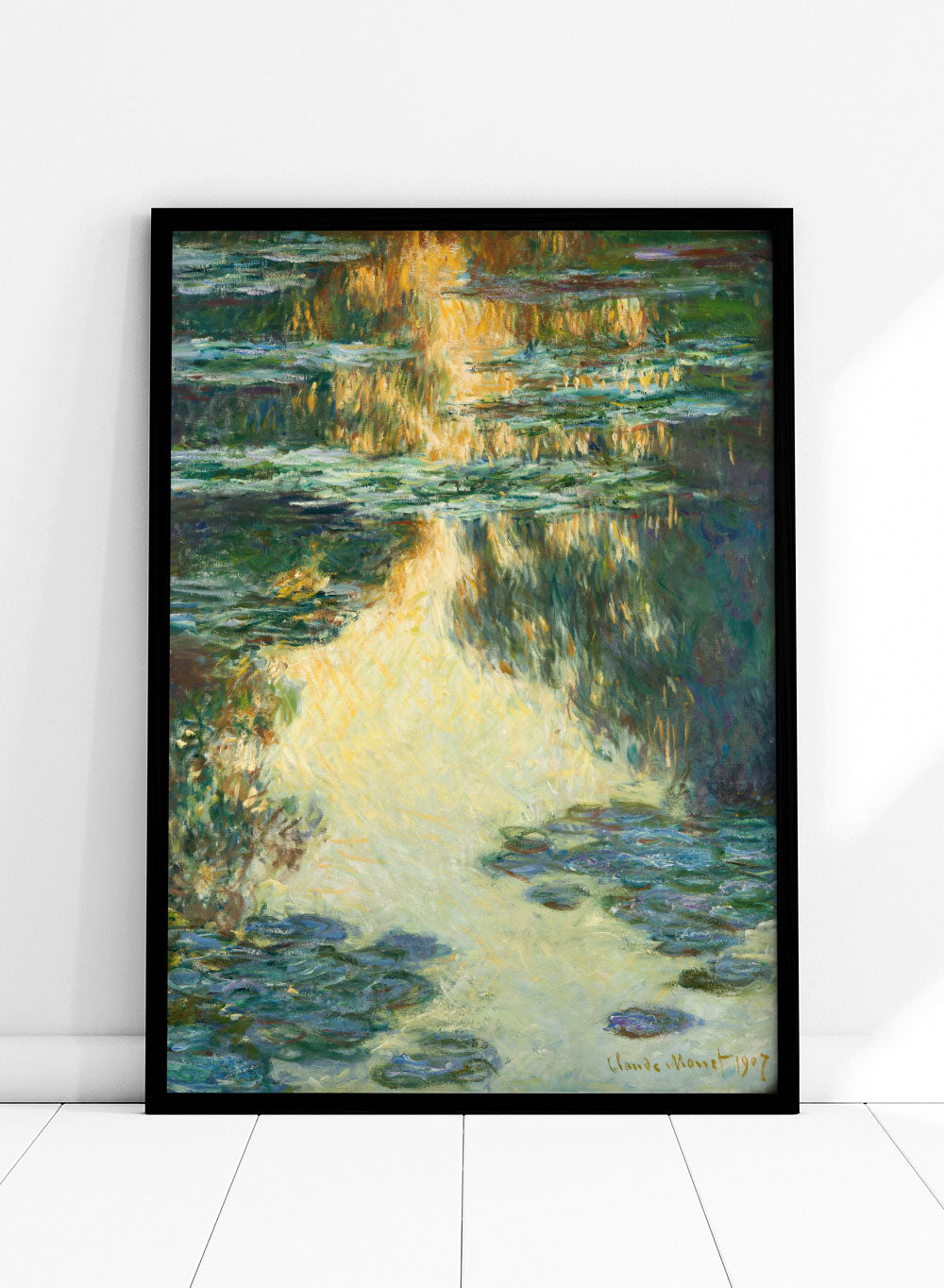 Monet Water Lilies Museum Exhibition Vintage Poster Wall Art Print | Colorful Claude Monet Flower Pond Nature Landscape Painting Decor