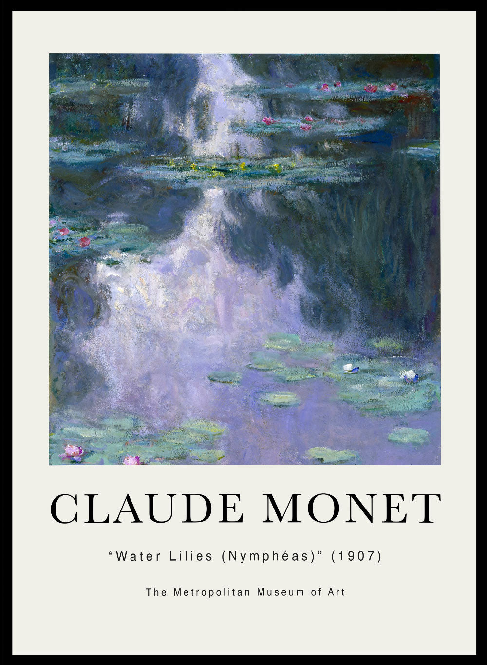 Monet Water Lilies Nympheas Museum Vintage Poster Wall Art Print | Colorful Claude Monet Flower Pond Nature Landscape Painting
