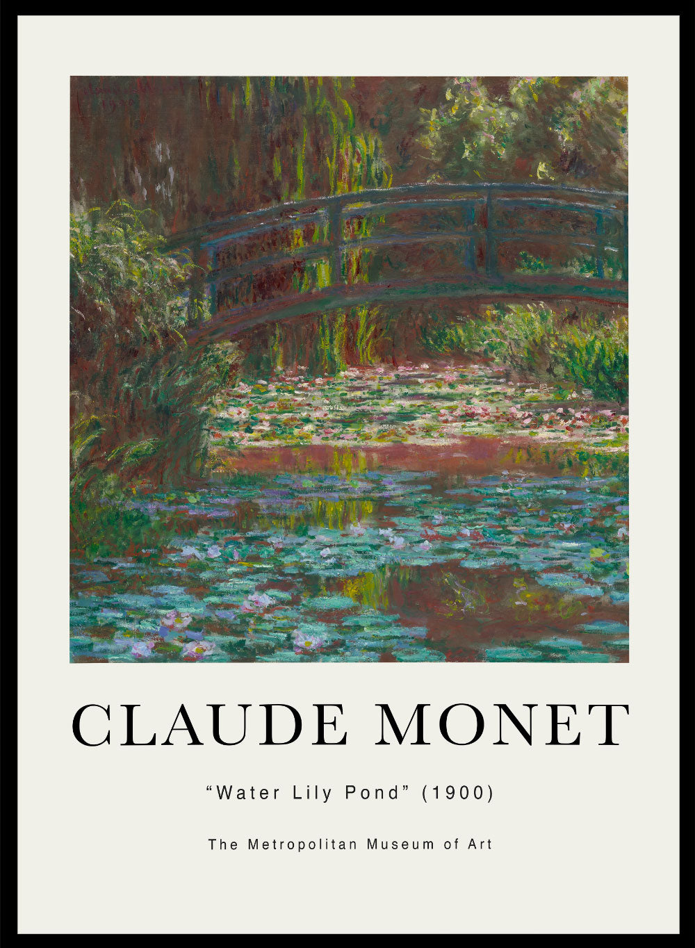 Monet Water Lily Pond Museum Vintage Poster Wall Art Print | Colorful Claude Monet Flower Pond Nature Landscape Painting Decor